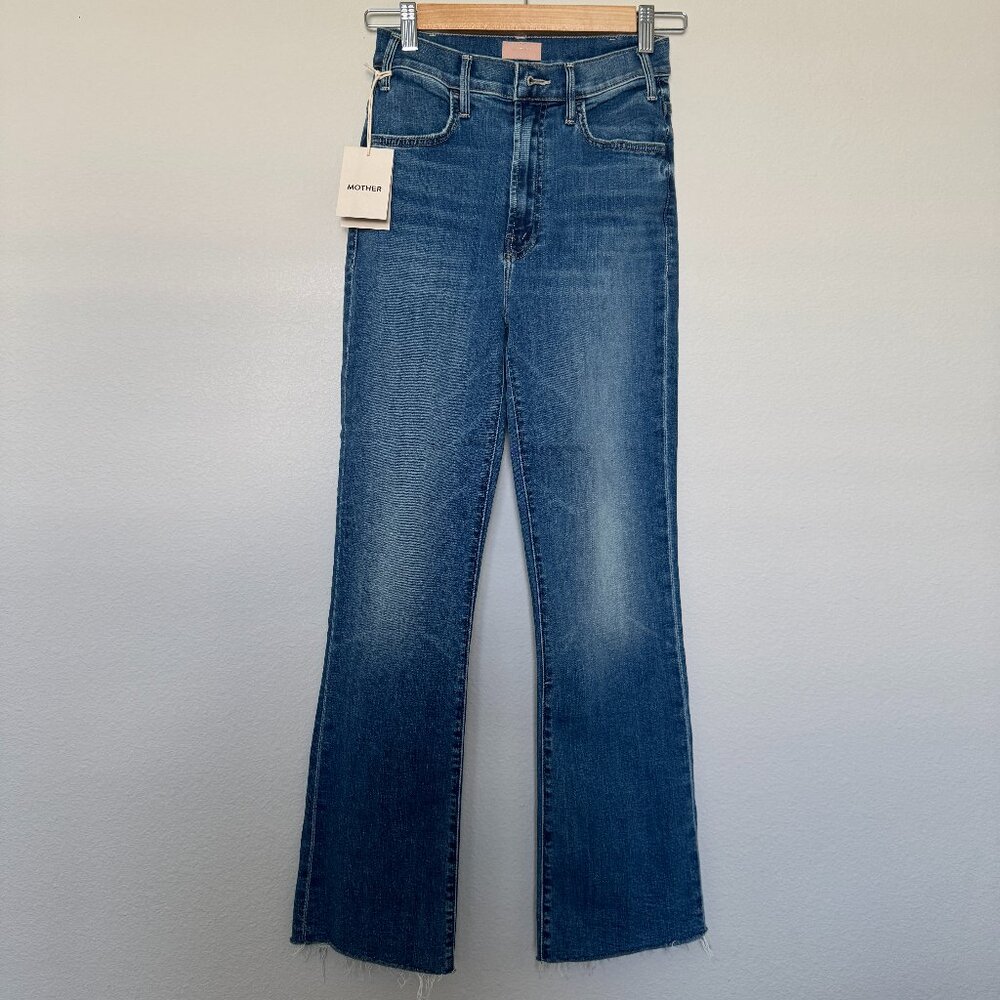 NWT Mother Denim The Hustler Ankle Fray Jeans Color Blue Women's Size 24